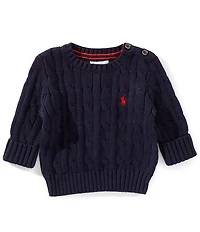 Ralph Lauren Baby Boys Long Sleeve Cable-Knit Cotton Sweater