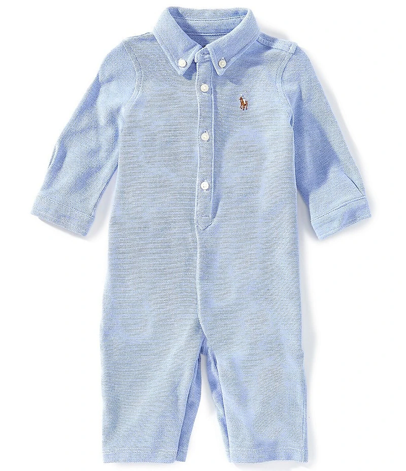 Ralph Lauren Baby Boys Long-Sleeve Knit Oxford Coverall