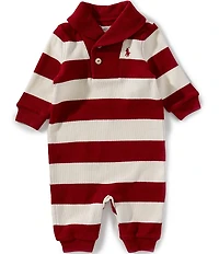 Ralph Lauren Baby Boys Long-Sleeve Striped Estate-Rib Coverall
