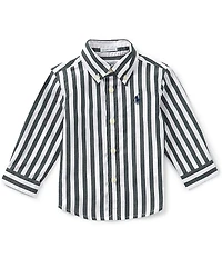 Ralph Lauren Baby Boys Long Sleeve Striped Poplin Shirt