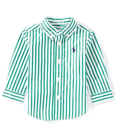 Ralph Lauren Baby Boys Long-Sleeve Striped Poplin Shirt