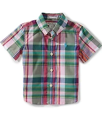 Ralph Lauren Baby Boys Short Sleeve Plaid Cotton Poplin Shirt
