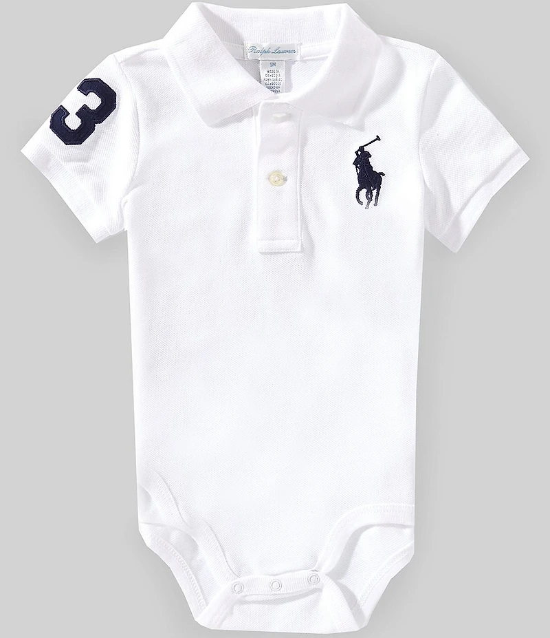 Ralph Lauren Baby Boys Short-Sleeve Big Pony Polo Mesh Bodysuit