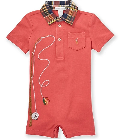 Ralph Lauren Baby Boys Short Sleeve Fishing Pole Polo Shortalls