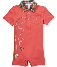 Ralph Lauren Baby Boys Short Sleeve Fishing Pole Polo Shortalls