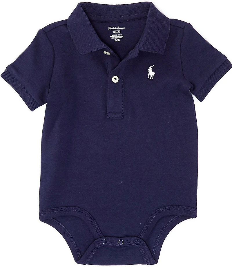 Ralph Lauren Baby Boys Short-Sleeve Interlock Bodysuit
