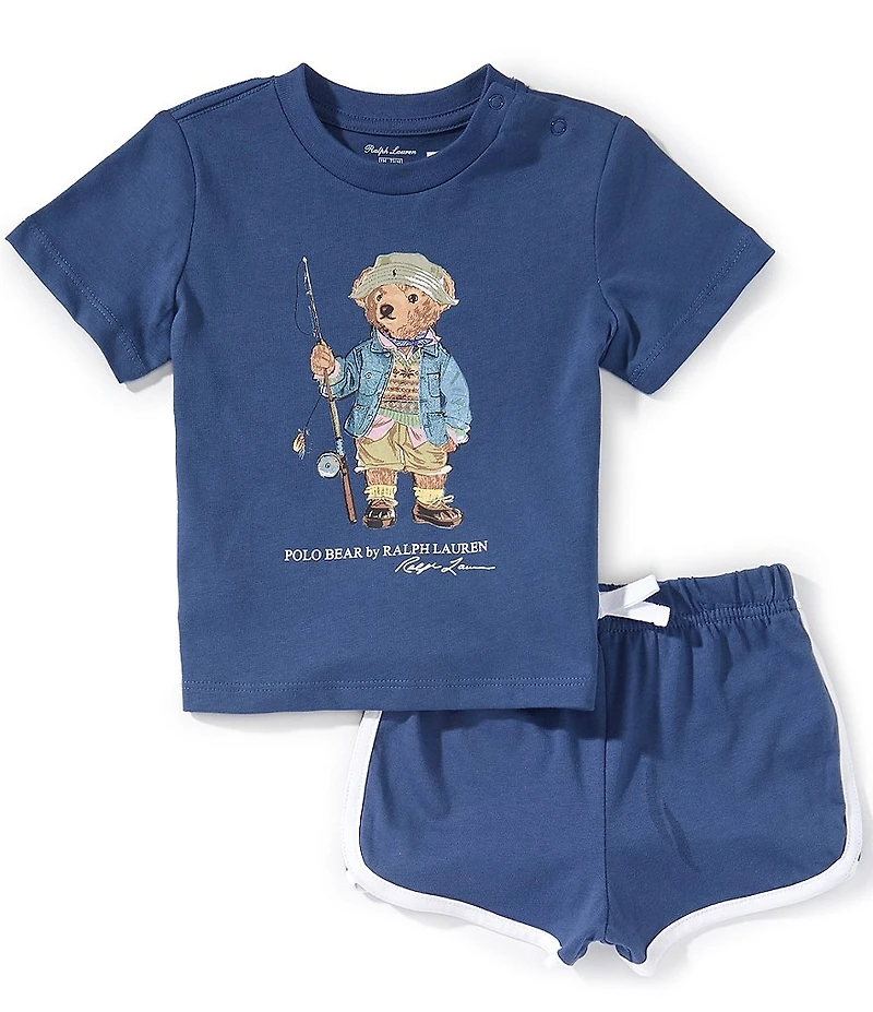 Ralph Lauren Baby Boys Short-Sleeve Polo Bear Jersey Tee & Shorts Set