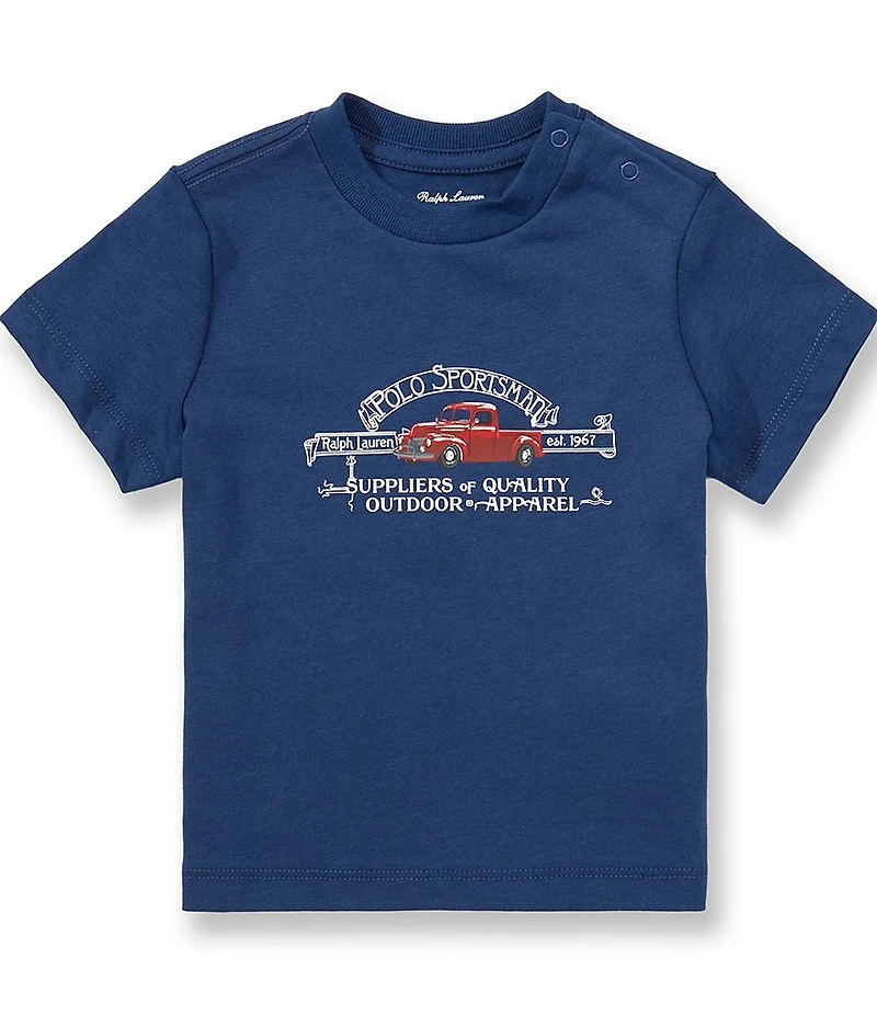 Ralph Lauren Baby Boys Short Sleeve Polo Sportsman Pickup Truck T-Shirt