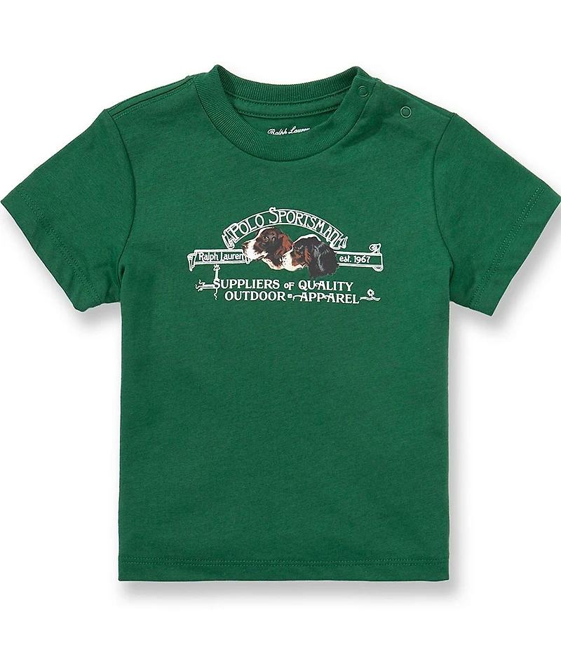 Ralph Lauren Baby Boys Short Sleeve Polo Sportsman Dog T-Shirt