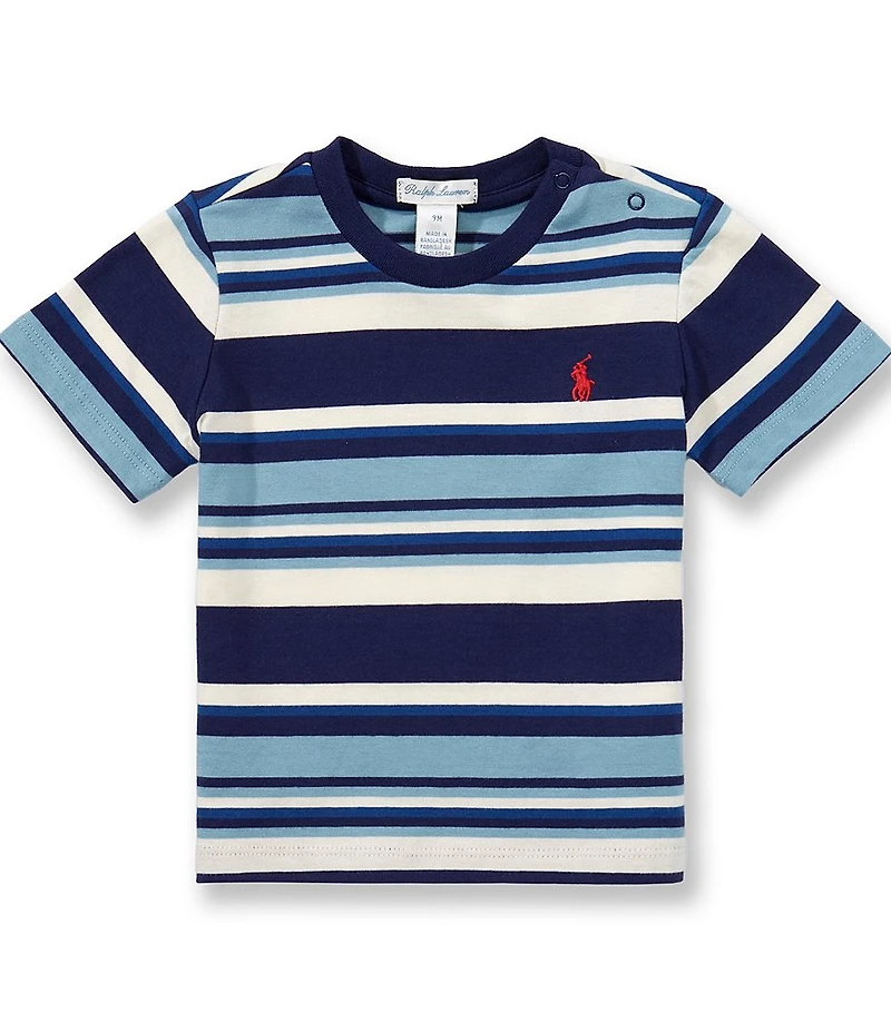 Ralph Lauren Baby Boys Short Sleeve Stripe Jersey T-Shirt