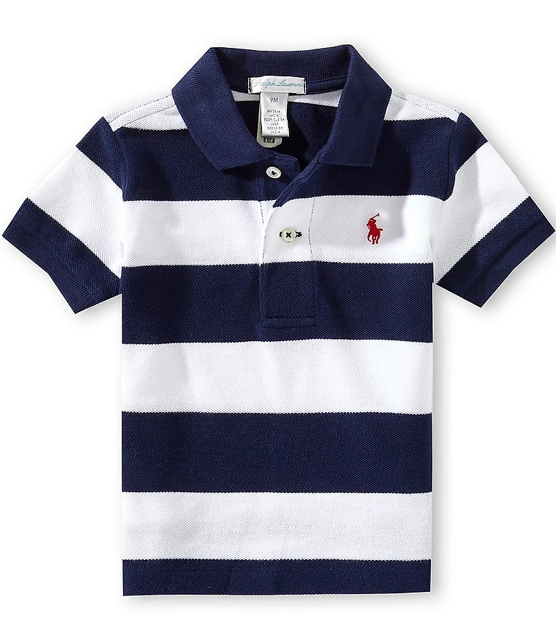 Ralph Lauren Baby Boys Short Sleeve Striped Mesh Polo Shirt