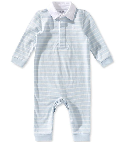 Ralph Lauren Baby Boys Long-Sleeve Cotton Striped Polo Coverall