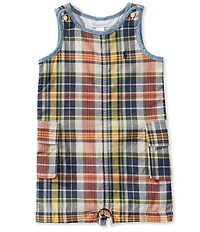 Ralph Lauren Baby Boys Stripe Crew Neck Sleeveless Madras Shortall