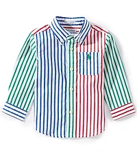 Ralph Lauren Baby Boys Striped Cotton Poplin Fun Shirt