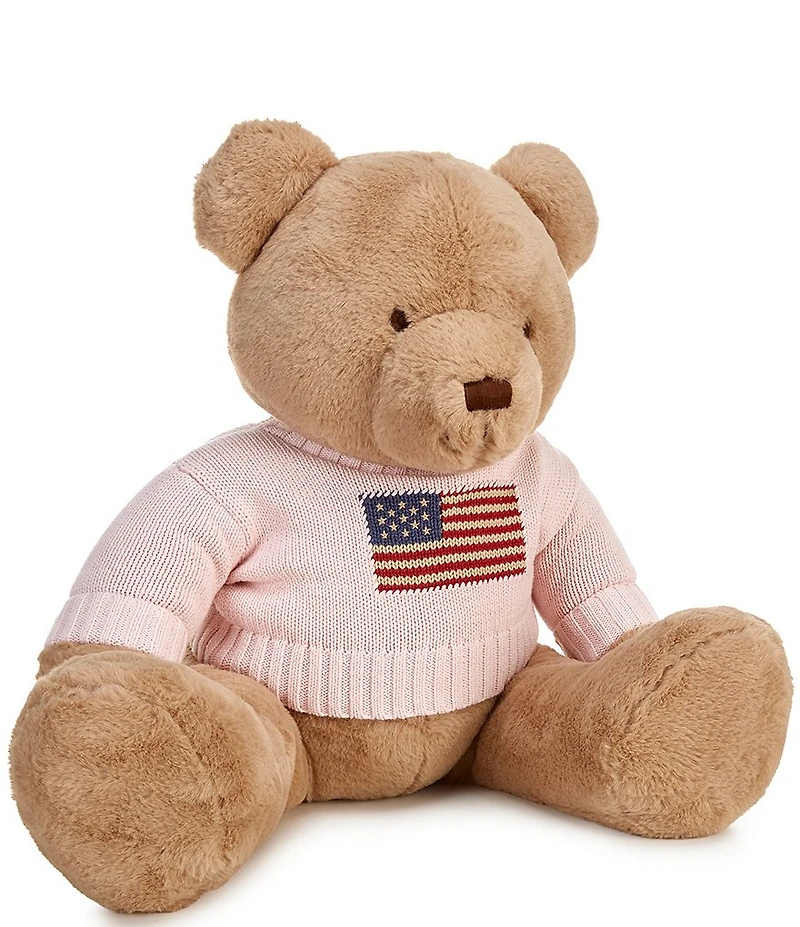 Ralph Lauren Baby Girls Flag-Sweater 18#double; Plush Polo Bear