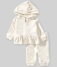Ralph Lauren Baby Girls Long Sleeve Velour Hoodie & Jogger Pants Set