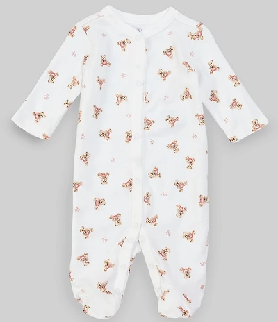 Ralph Lauren Baby Girls Newborn Long-Sleeve Polo Bear Footie Coverall