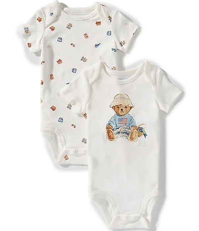Ralph Lauren Baby Girls Polo Bear Cotton Printed Bodysuit 2-Pack