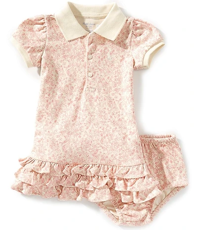 Ralph Lauren Baby Girls Puffed-Sleeve Strawberry-Printed A-Line Ruffle Dress