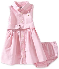 Ralph Lauren Baby Girls Sleeveless Oxford Shirt Dress