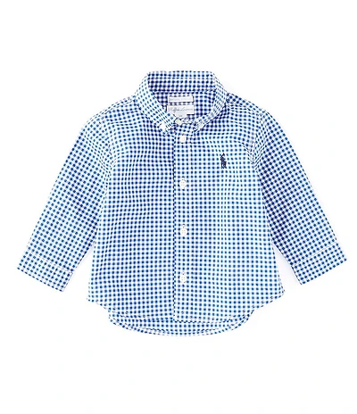 Ralph Lauren Baby Boys Long Sleeve Gingham-Check Poplin Shirt