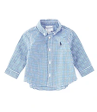 Ralph Lauren Baby Boys Long Sleeve Gingham-Check Poplin Shirt