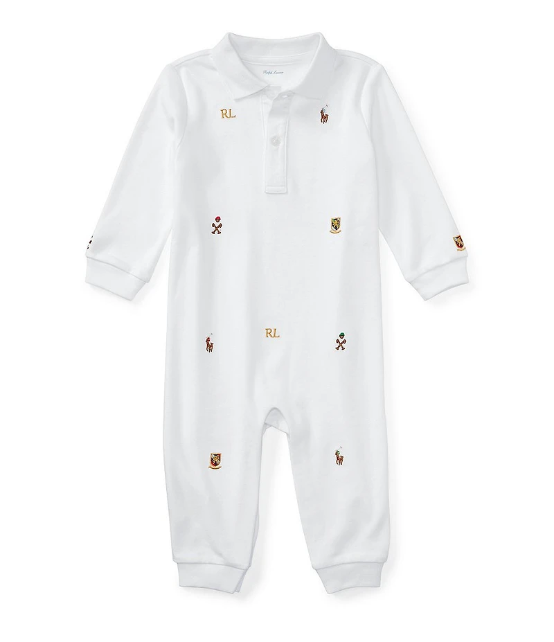 Ralph Lauren Baby Boys Embroidered Schiffli Coverall