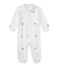 Ralph Lauren Baby Boys Embroidered Schiffli Coverall