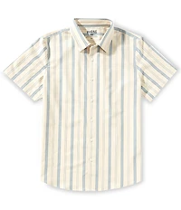 RHONE Brezza Stripe Performance Stretch Short Sleeve Woven Shirt