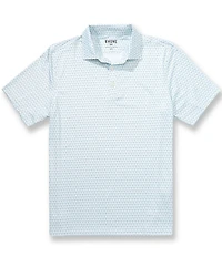 RHONE Drive Time Performance Diamond Geo Print Short Sleeve Polo Shirt