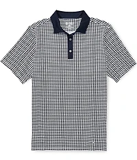 RHONE Drive Time Performance Geo Print Short Sleeve Polo Shirt