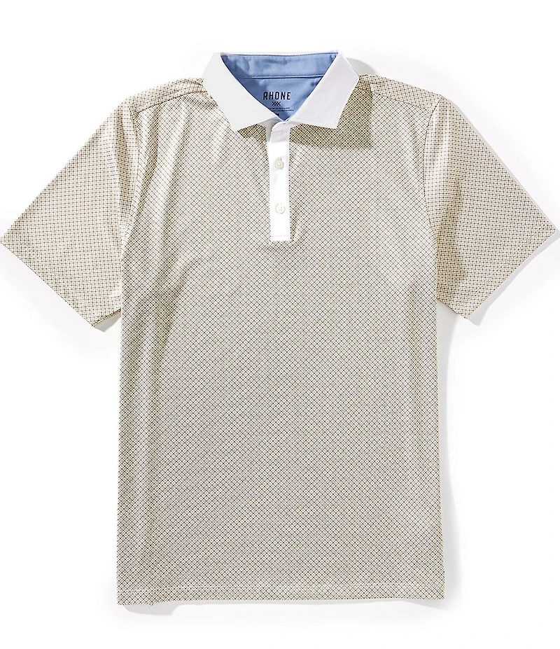RHONE Golf Sport Diamond Dash Performance Stretch Short Sleeve Polo Shirt