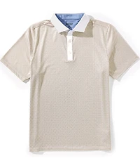 RHONE Golf Sport Diamond Dash Performance Stretch Short Sleeve Polo Shirt