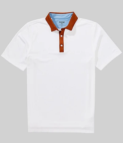 RHONE Golf Sport Houndstooth Performance Stretch Short Sleeve Polo Shirt