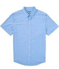 RHONE Performance Stretch Commuter Windowpane Short Sleeve Woven Shirt