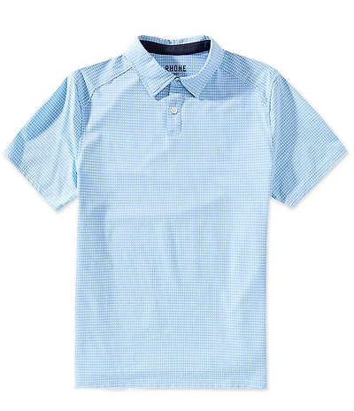Rhone Slim Fit Commuter Gingham Short Sleeve Polo Shirt