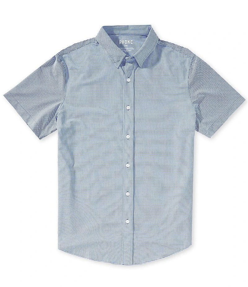 RHONE Slim Fit Commuter Gingham Short Sleeve Woven Shirt