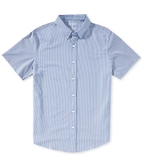 RHONE Slim Fit Commuter Gingham Short Sleeve Woven Shirt