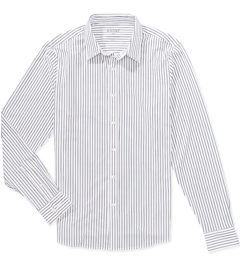 RHONE Slim Fit Commuter Pinstripe Long Sleeve Woven Shirt