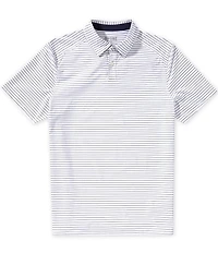 RHONE Slim Fit Commuter Pinstripe Short Sleeve Polo Shirt
