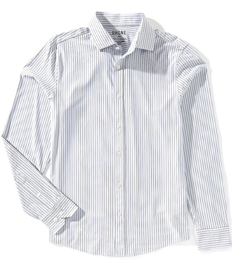 RHONE Slim Fit Stripe Commuter Long Sleeve Woven Shirt