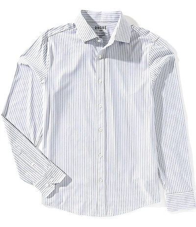 RHONE Slim Fit Stripe Commuter Long Sleeve Woven Shirt