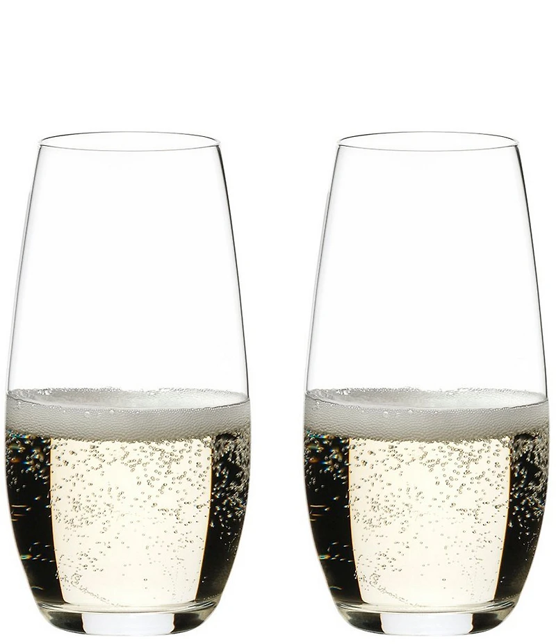 Riedel O Wine Tumbler Champagne Stemless Glasses, Set of 2