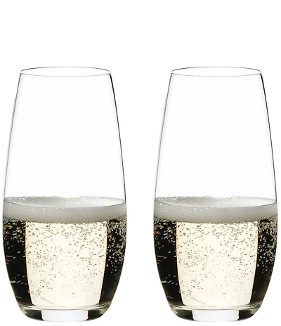 Riedel O Wine Tumbler Champagne Stemless Glasses, Set of 2
