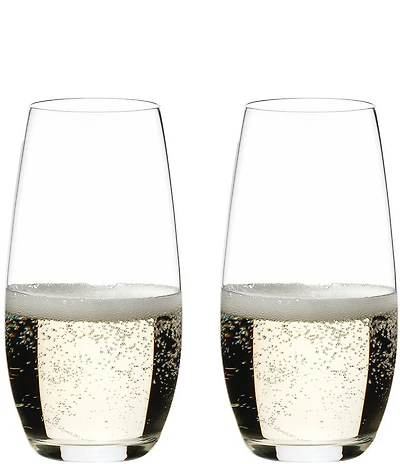 Riedel O Wine Tumbler Champagne Stemless Glasses, Set of 2