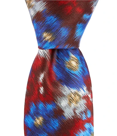Robert Graham Blur Flower Printed Traditional Silk Hand Tie