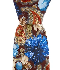 Robert Graham Daisy Floral Print Traditional Silk Hand Tie