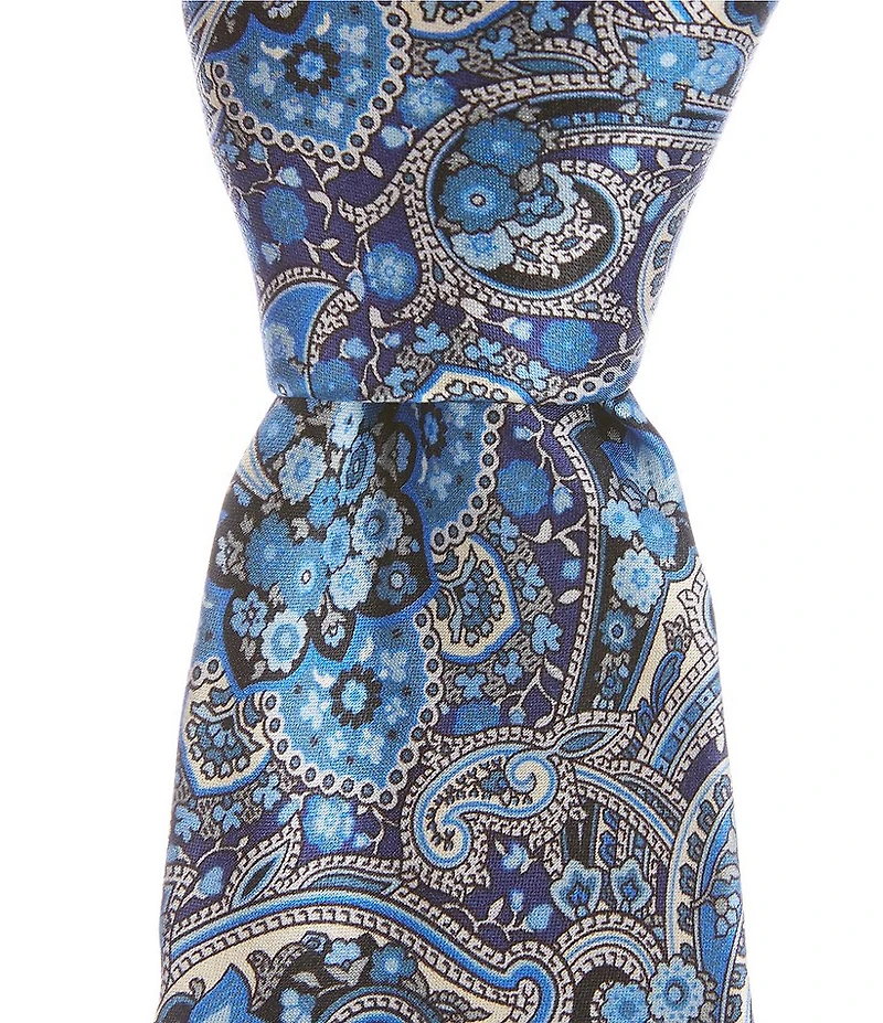 Robert Graham Diamond Floral 3 1/4#double; Silk Tie