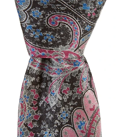 Robert Graham Floral Paisley 3 1/4#double; Silk Print Tie