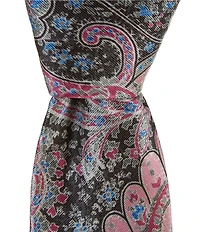 Robert Graham Floral Paisley 3 1/4#double; Silk Print Tie